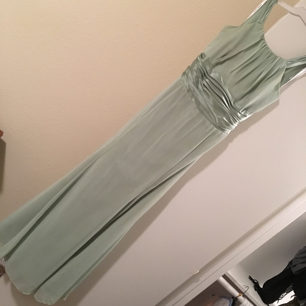 David’s Bridal Pastel Green Gown